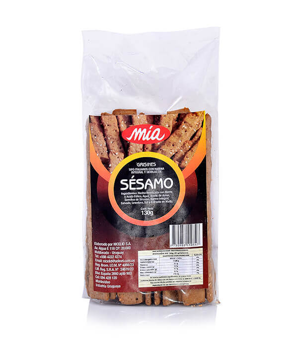 Grisin Tipo Italiano Integrales con Semillas de Sésamo